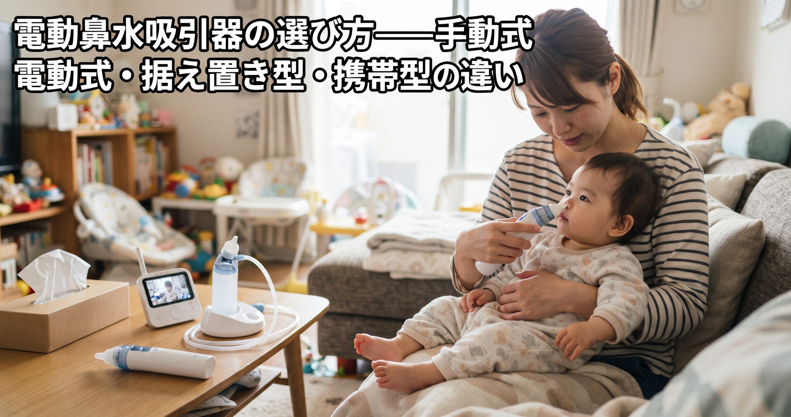 電動鼻水吸引器の選び方——手動式・電動式・据え置き型・携帯型の違い
