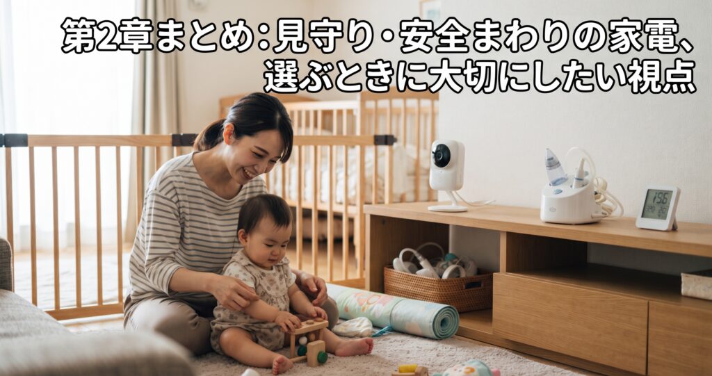 第2章まとめ:見守り・安全まわりの家電、選ぶときに大切にしたい視点