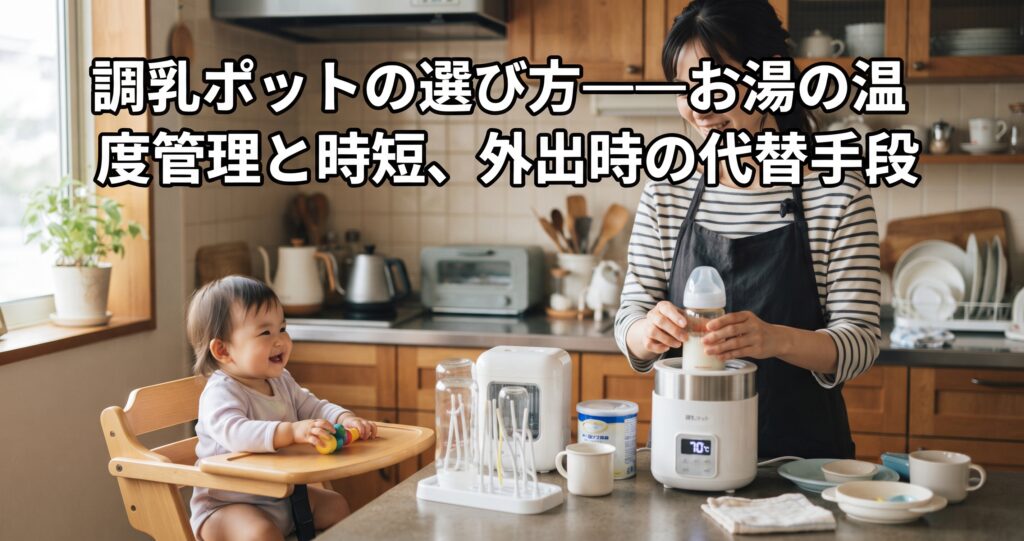 調乳ポットの選び方——お湯の温度管理と時短、外出時の代替手段