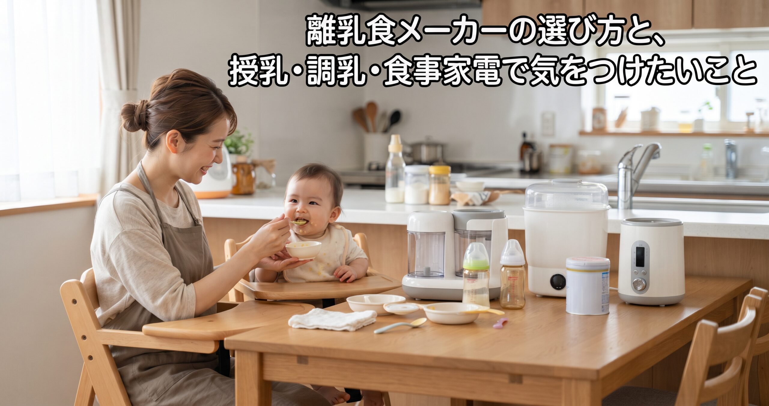 離乳食メーカーの選び方と、授乳・調乳・食事家電で気をつけたいこと