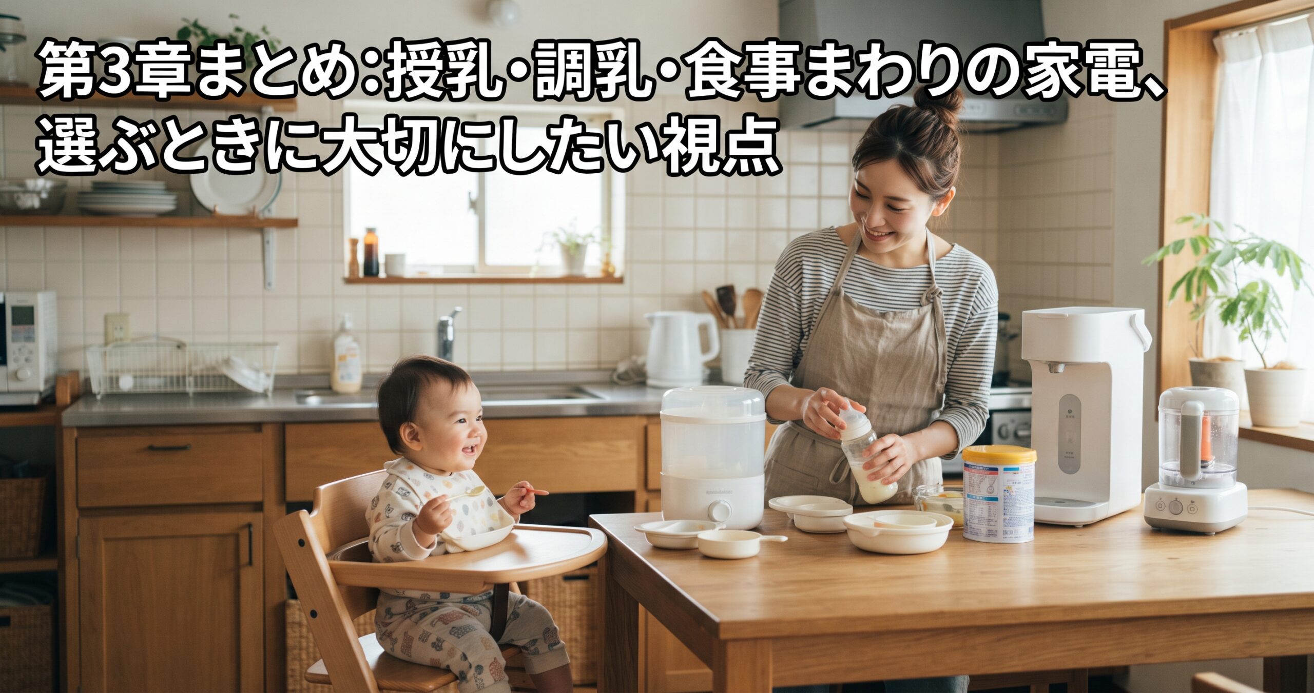 第3章まとめ:授乳・調乳・食事まわりの家電、選ぶときに大切にしたい視点