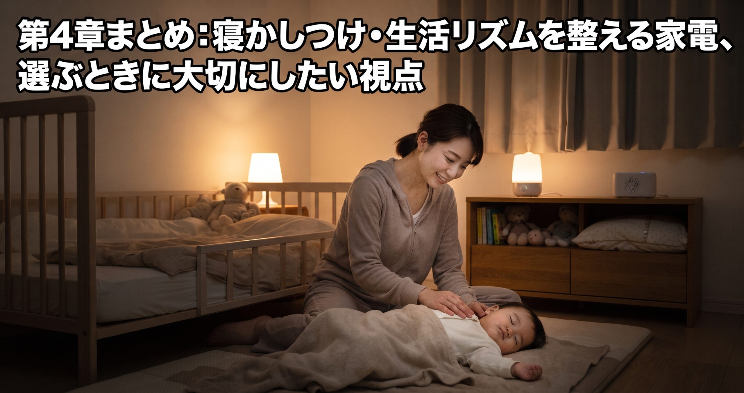 第4章まとめ:寝かしつけ・生活リズムを整える家電、選ぶときに大切にしたい視点