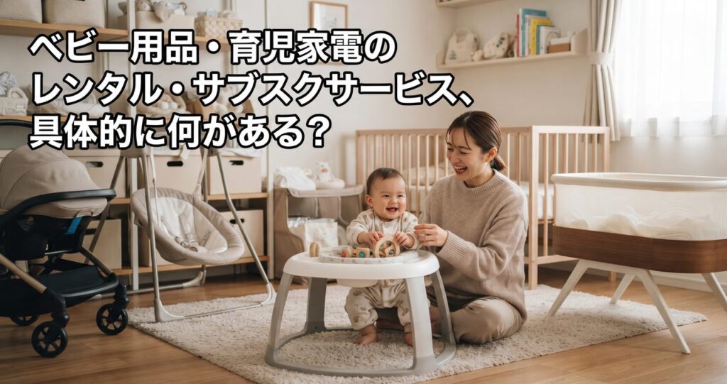 ベビー用品・育児家電のレンタル・サブスクサービス、具体的に何がある?